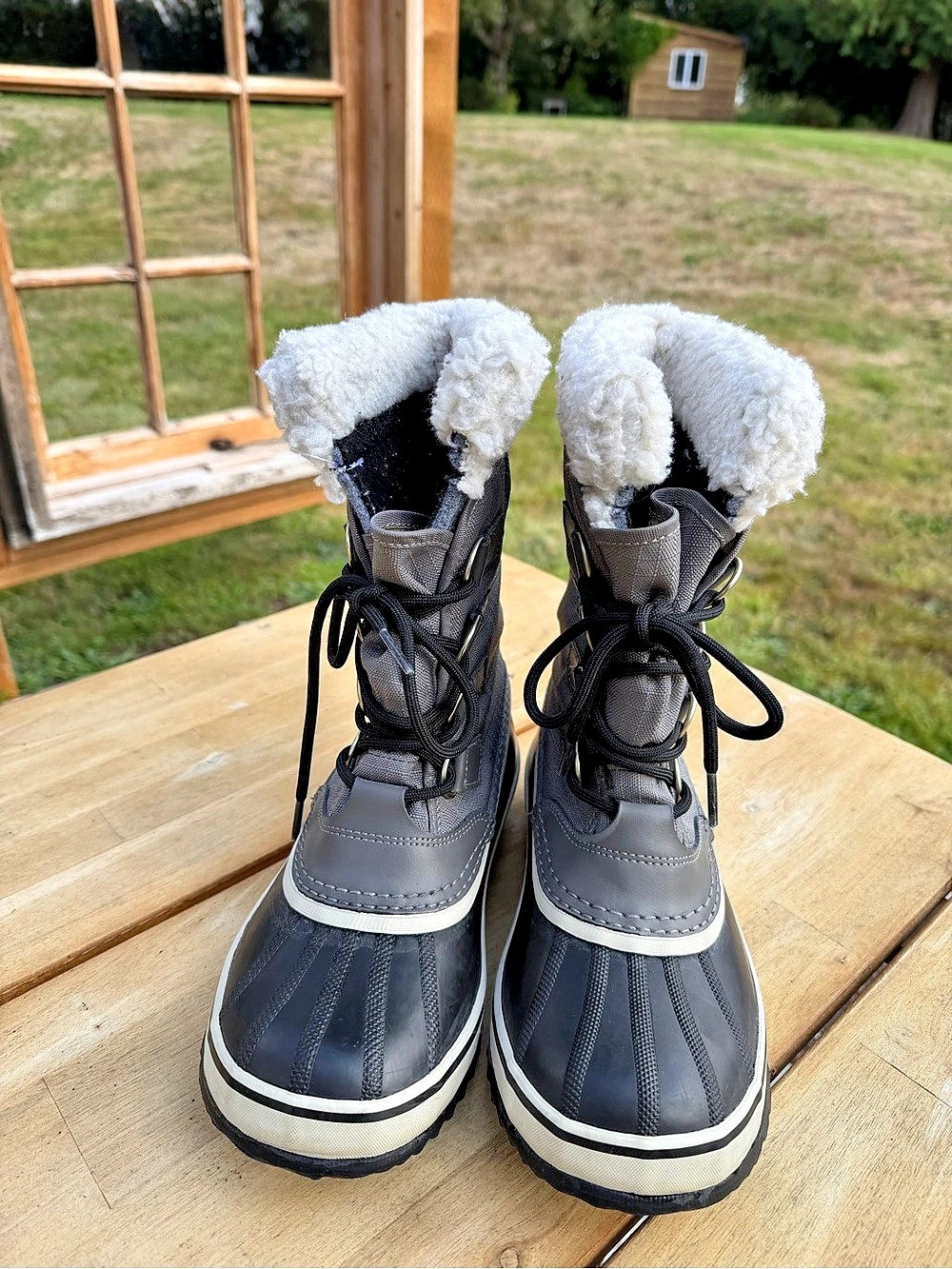 Sorel Winter Carnival Waterproof Winter Boots US 6.5 Gray Black
